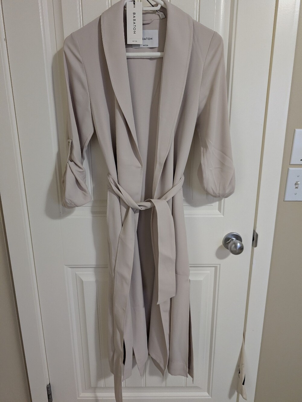 Babaton Long Robe Duster - Light Beige